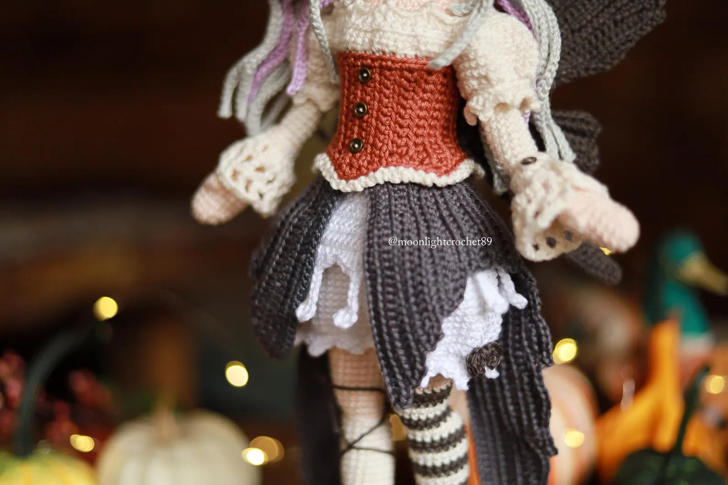 Halloween Witch Fairy Crochet Doll Pattern, Myrella Amigurumi Doll PDF, Crochet Pattern in English,