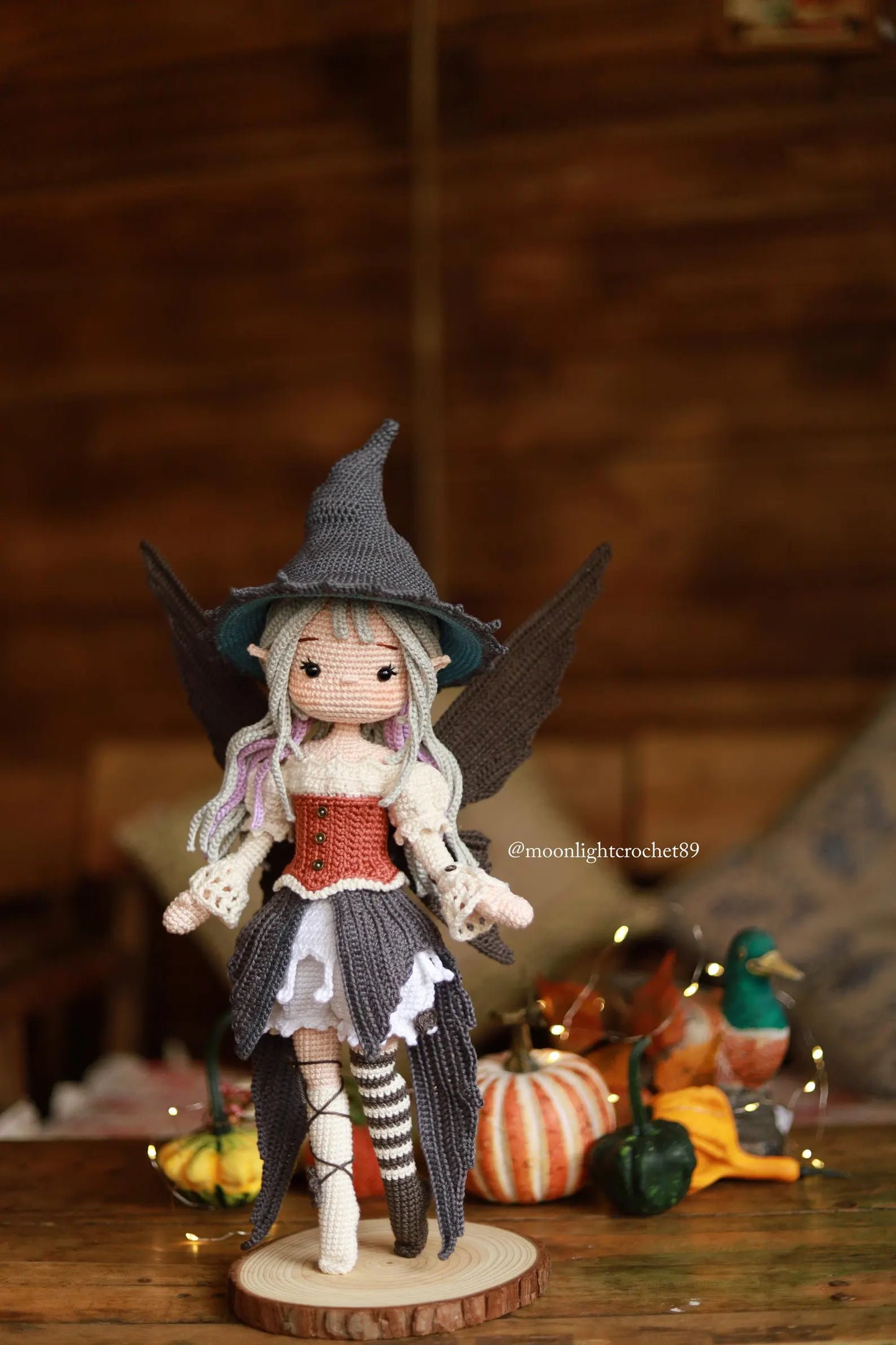 Halloween Witch Fairy Crochet Doll Pattern, Myrella Amigurumi Doll PDF, Crochet Pattern in English,