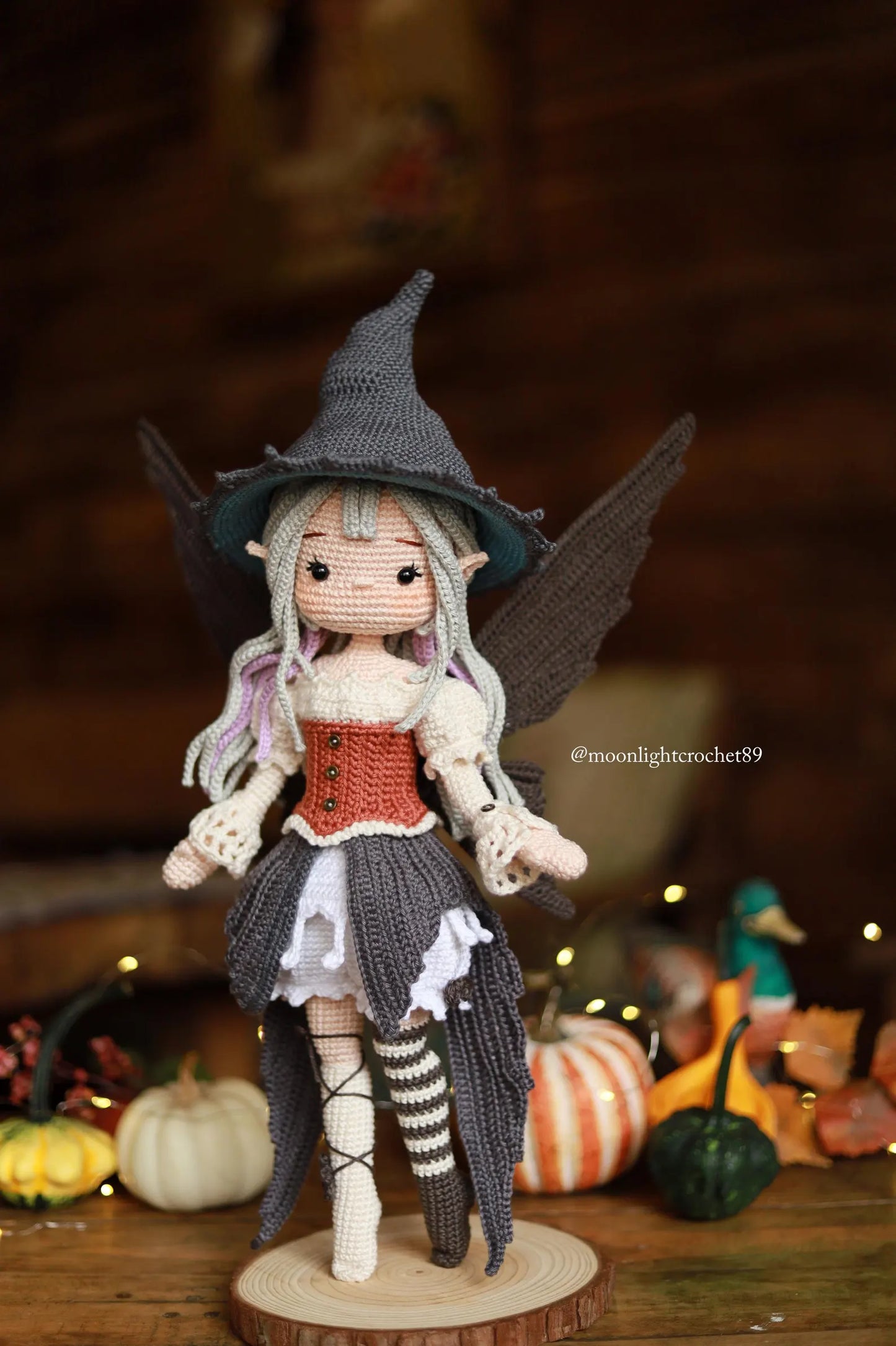 Halloween Witch Fairy Crochet Doll Pattern, Myrella Amigurumi Doll PDF, Crochet Pattern in English,