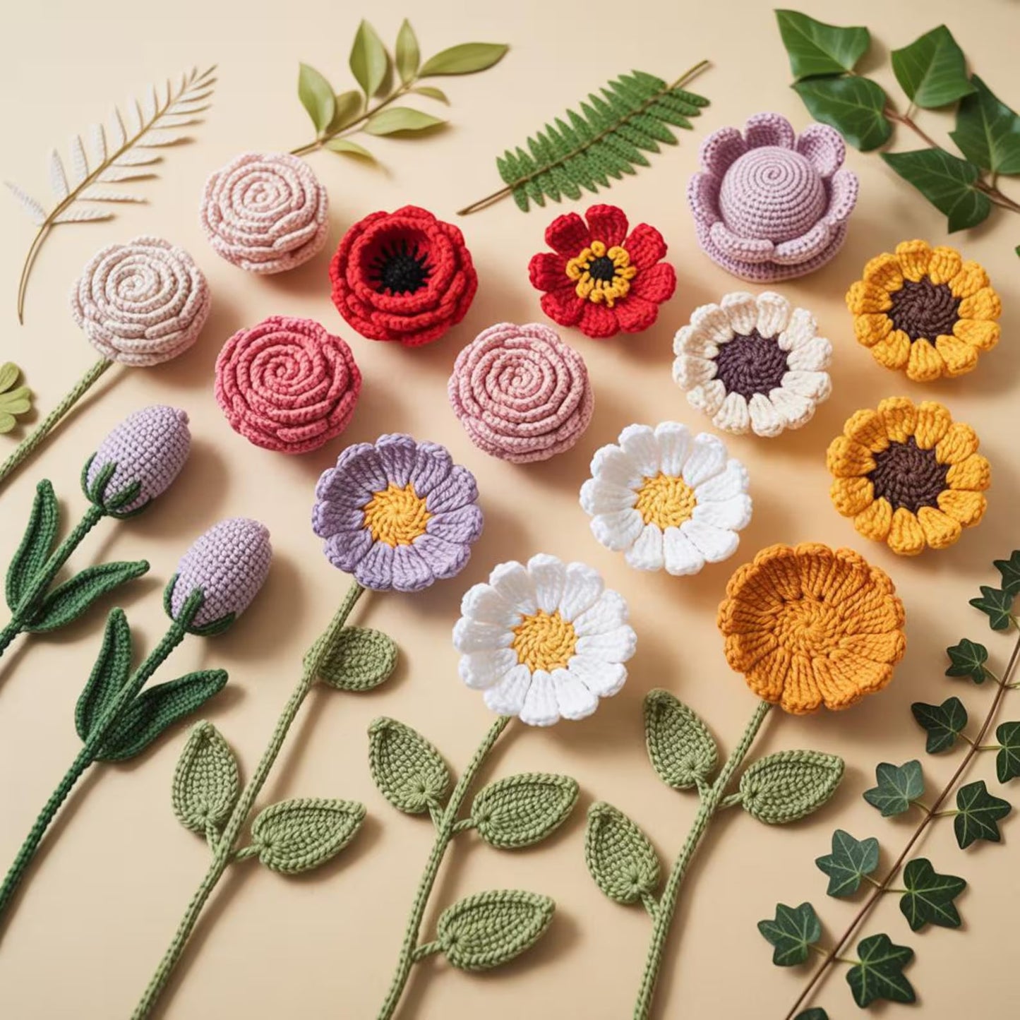 500+ Crochet Flower Patterns Bundle, Amigurumi Flower Crochet PDF