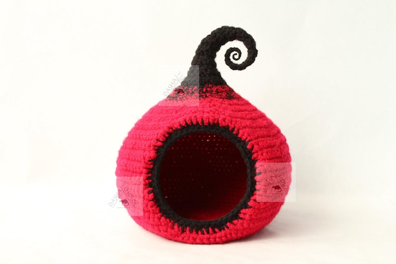Cat bed crochet pattern/ Small dog cave bed/ Calabash-house DIY (Digital PDF)