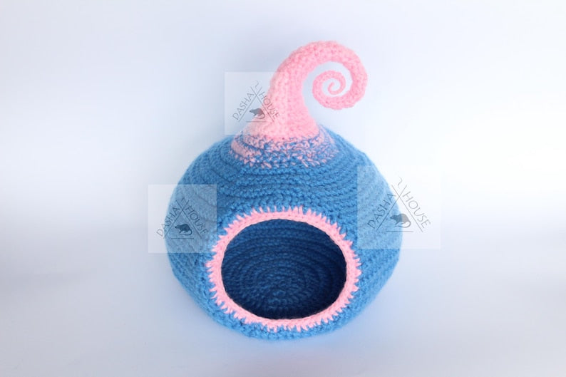Cat bed crochet pattern/ Small dog cave bed/ Calabash-house DIY (Digital PDF)